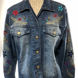 Vintage Embellished Jean's Jacket Size Medium
